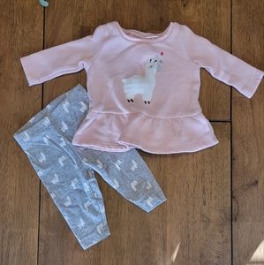 3 month Carter's Llama 2pc Sweater set